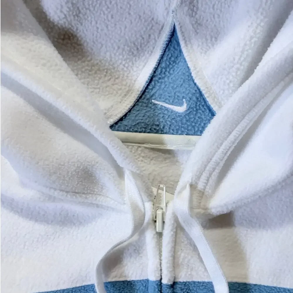 2000s Vintage Nike White Fleece Hoodie -M